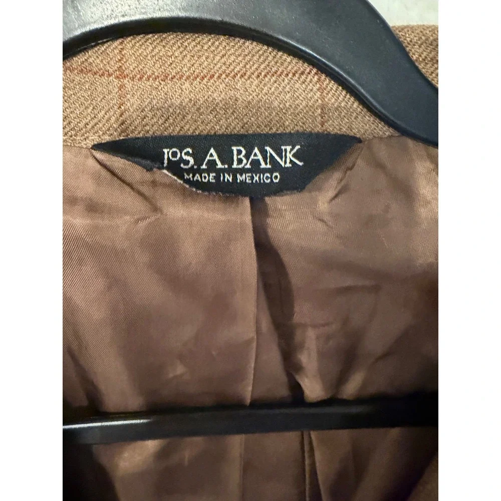 Jos. A.‎ Bank Signature Collection Brown Windowpane 100% Wool Blazer 42R Gordon